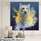 Designart - Tiger Spirit In Blue And Gold - Fashion Canvas Wall Art